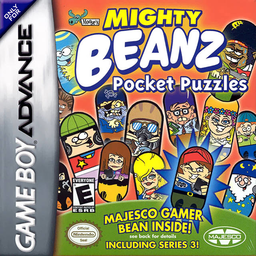 Mighty Beanz Pocket Puzzles box art for GameBoy Advance